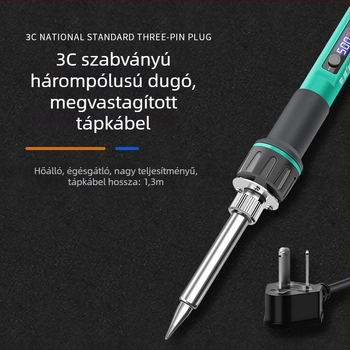 Digitális kijelzős, nagy teljesítményű állítható hőmérsékletű forrasztópisztoly, hosszú élettartam, 100–200 W, pengés és patkó alakú csúccsal, ipari színvonalú forrasztópisztoly