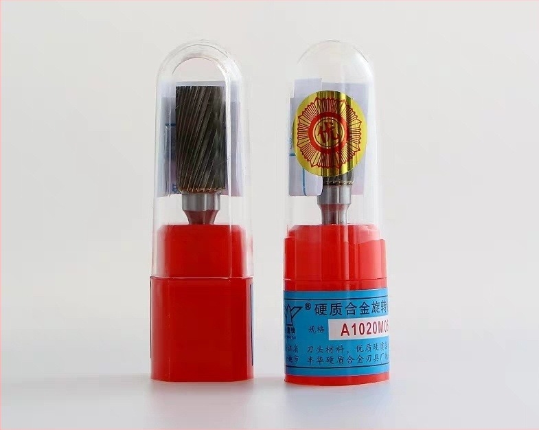 Karbidos forgó reszelőfej wolfrámszilárd acélból, 6 mm szár, Ø10/12 mm, 20 mm hosszú, modell 1225/1020M06