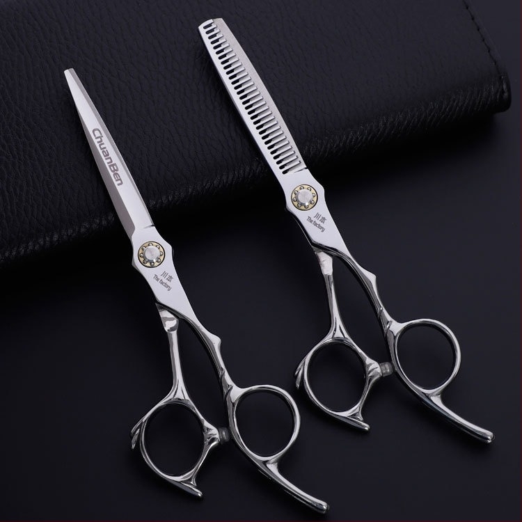 Kawamoto 6CR bearing magas minőségű fodrászolló készlet szalonhoz sík élű pengékkel