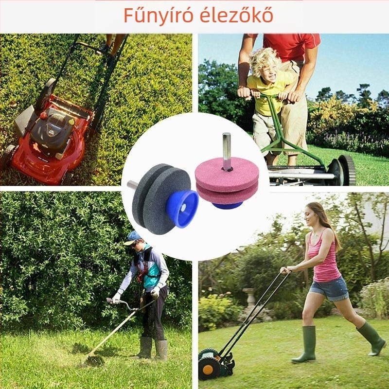 Kétszintes fűnyíró élező, négyrétegű csiszoló kő élezéshez, kopásálló élező, ipari csiszolófej
