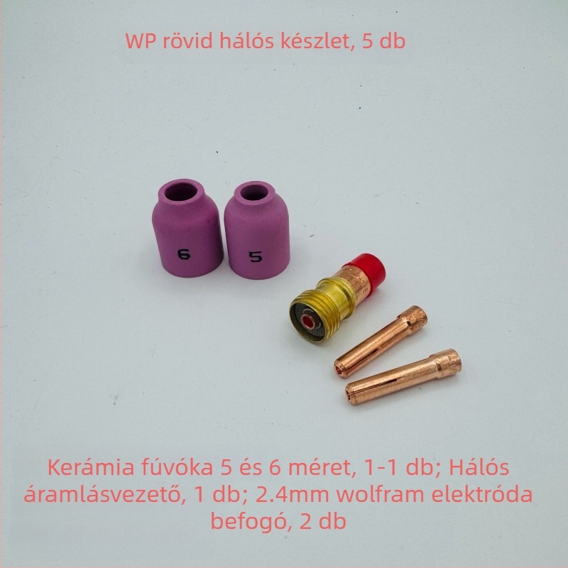 WP-17/18/26 argonhegesztő pisztoly kiegészítők: rövid deflektor és hálószövős porceláncső