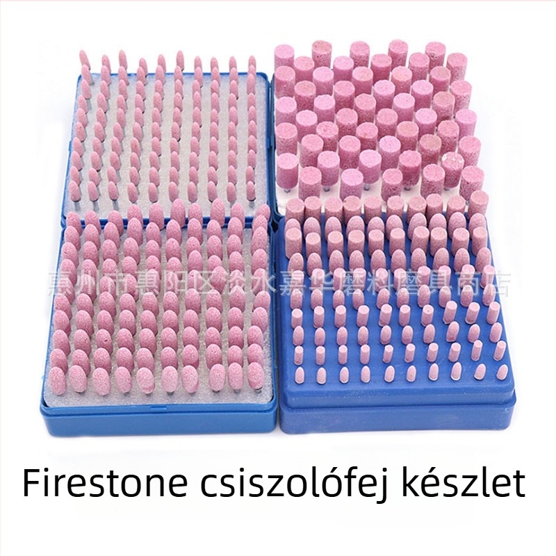 3 mm-es szárú polírozó fej készlet — kis polírozó fej piros korundummal, elektromos csiszolóhoz
