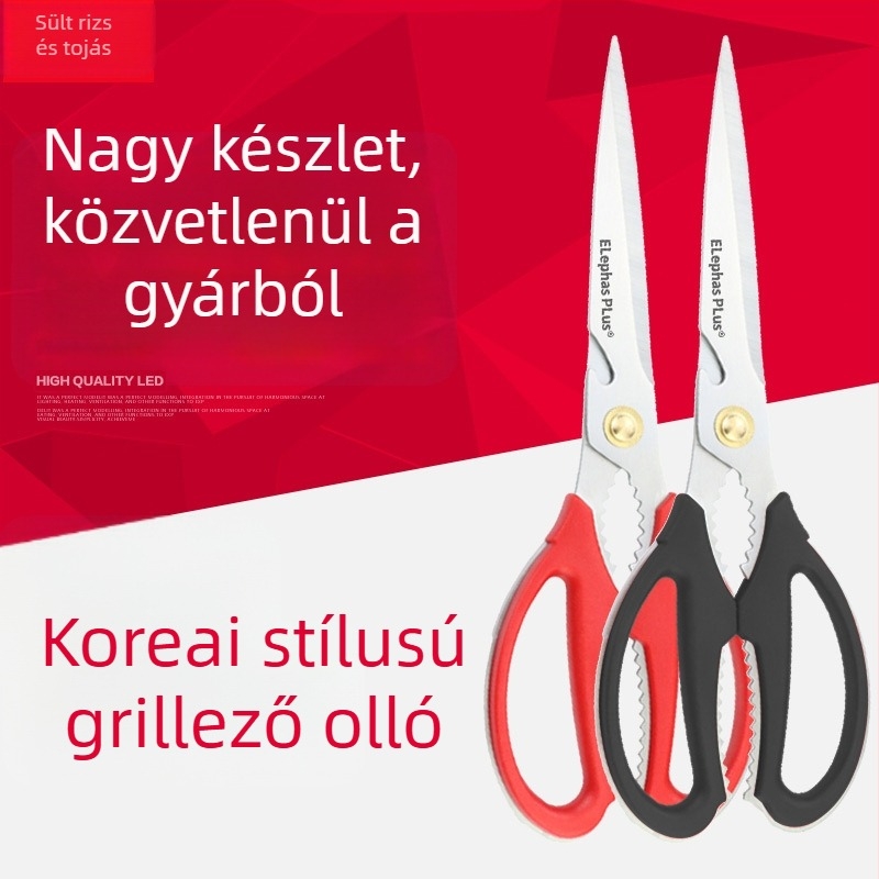 Rozsdamentes acélból készült konyhai olló, többfunkciós, csont- és hús olló, koreai stílusú, otthoni használatra