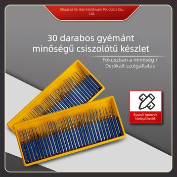 30 darab gyémánt csiszoló tűk készlet körömdíszítéshez