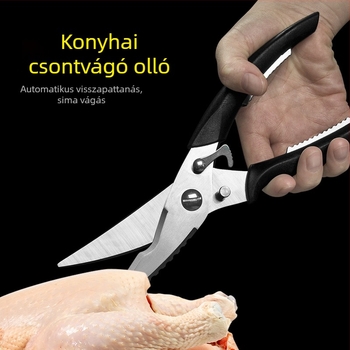 Rozsdamentes acélból készült multifunkcionális konyhai olló, csirke csontokhoz, élelmiszer-előkészítéshez, kempingezéshez és grillhez