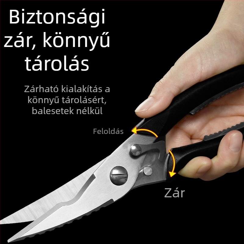 Rozsdamentes acélból készült multifunkcionális konyhai olló, csirke csontokhoz, élelmiszer-előkészítéshez, kempingezéshez és grillhez