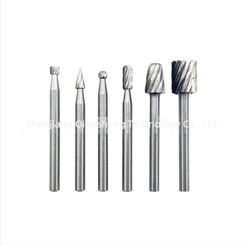6 darabos gyors acélból készült forgó burr-készlet faipari felhasználásra — csiszoló/gravírozó fejek, különleges formájú fejek, 3,17 mm-es tengely