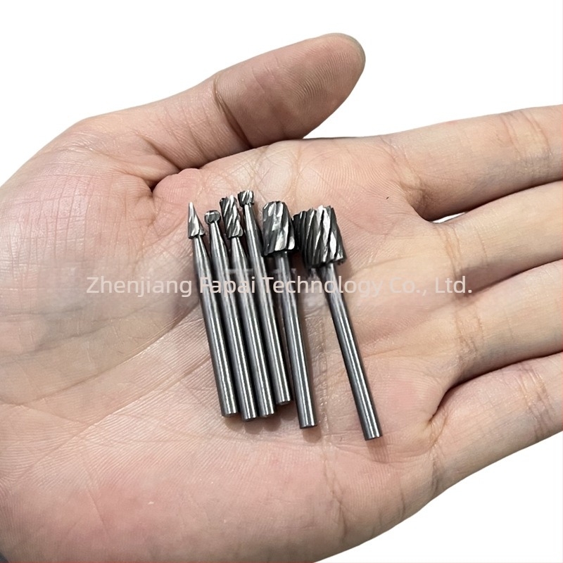 6 darabos gyors acélból készült forgó burr-készlet faipari felhasználásra — csiszoló/gravírozó fejek, különleges formájú fejek, 3,17 mm-es tengely