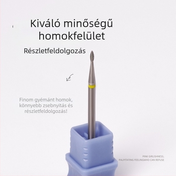 Manikűr gyémánt csiszolófej – mini bobin alakú fej, elektroplatinált emery, elhalt bőr eltávolítása