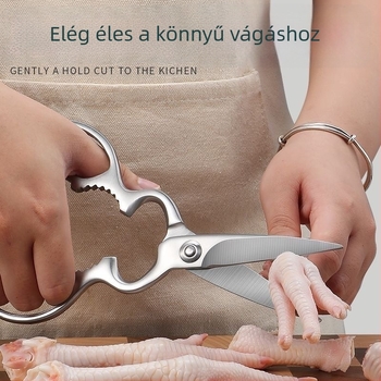 Rozsdamentes acél konyhai olló, multifunkcionális, szétszedhető, tök alakú, erős csirkecsont-olló