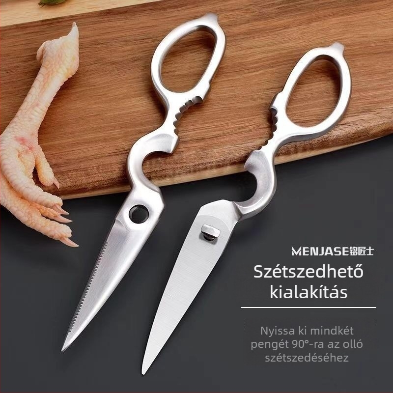 Rozsdamentes acél konyhai olló, multifunkcionális, szétszedhető, tök alakú, erős csirkecsont-olló