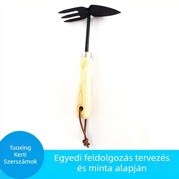 Kerti eszközök készlete: gereblye, mini lapát, ásó, villa és átültető eszközök