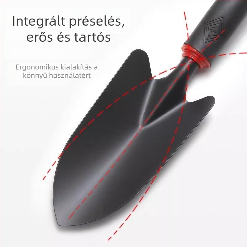 Háromrészes kerti szerszámkészlet, rozsdamentes acélból, kis ásókkal virágok és zöldségek ültetéséhez, talaj fellazításához és gyomirtáshoz