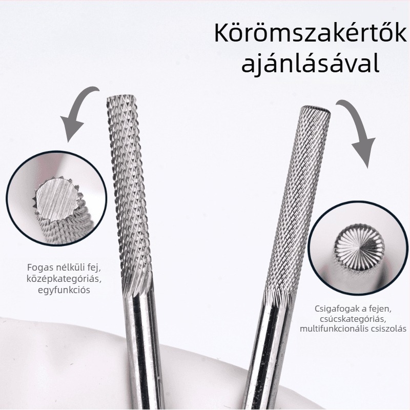 Wolfram- acél körömcsiszoló fej, körömápoláshoz, gyors bőrtakarítás és felületfényezés, anélkül hogy károsítaná a körömlemezt
