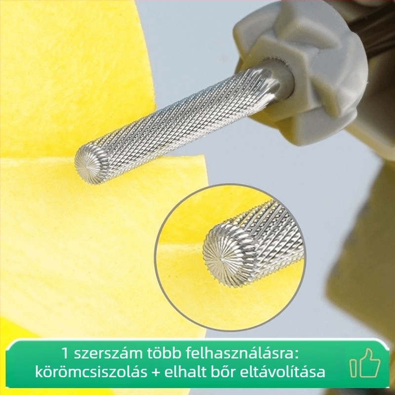 Wolfram- acél körömcsiszoló fej, körömápoláshoz, gyors bőrtakarítás és felületfényezés, anélkül hogy károsítaná a körömlemezt