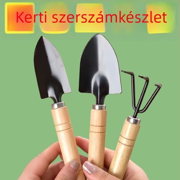 Otthoni kertészkedéshez virágültetéséhez és talajlazításhoz, cserepes növényekhez – háromdarabos kis ásó készlet