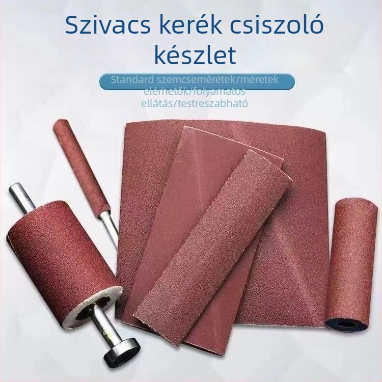 Szivacsos csiszolóhenger faiparhoz, 50×150 mm, szögcsiszolóhoz, csiszolás és polírozás