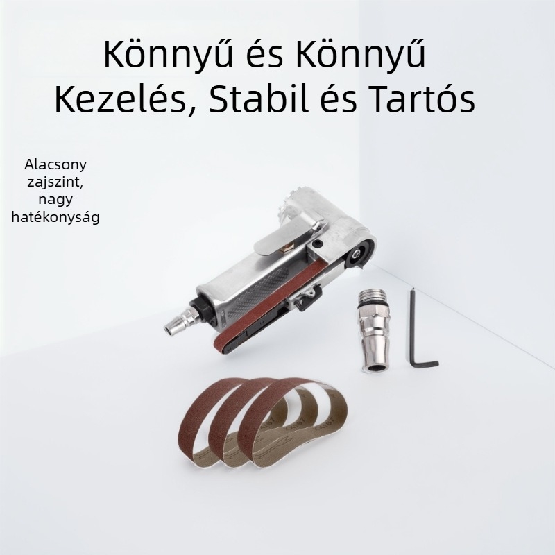 Ipari kategóriás pneumatikus szalagcsiszoló, kézben tartható kompakt csiszoló