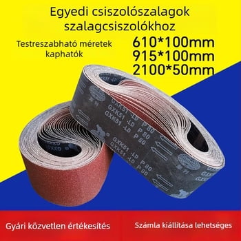 GXK51-LD Rozsdamentes acélhez csiszoló szalag, alumínium-oxid abrazív, kevert szövet hátlap, testre szabható szélesség