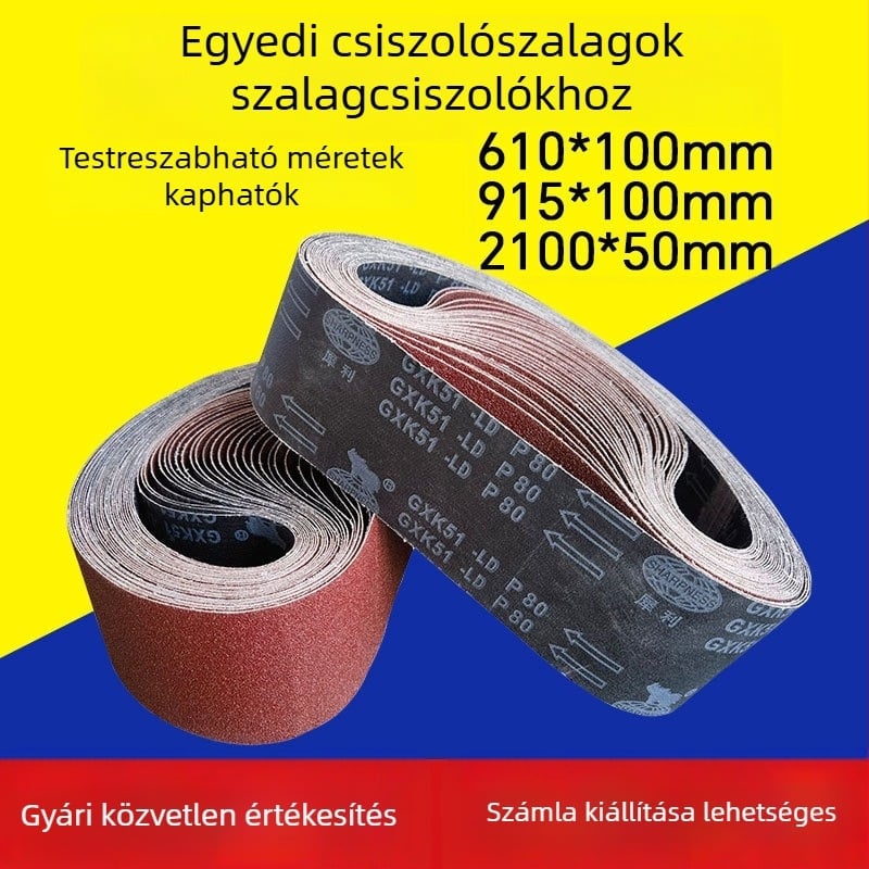 GXK51-LD Rozsdamentes acélhez csiszoló szalag, alumínium-oxid abrazív, kevert szövet hátlap, testre szabható szélesség