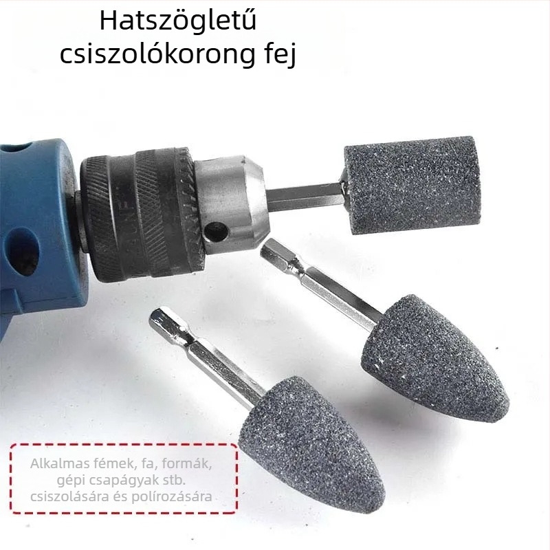 Fúróhoz való elektromos csiszolófej, hengeralakú konuszos polírozófej manikűrhöz, barna korund kerék csiszolófej