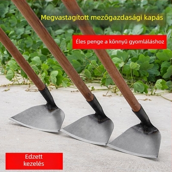 Kerti gyomirtó kapa, otthoni gyomirtó eszköz, mezőgazdasági ásó gyomláláshoz, többfunkciós mangánacél egyrészes, széles fej