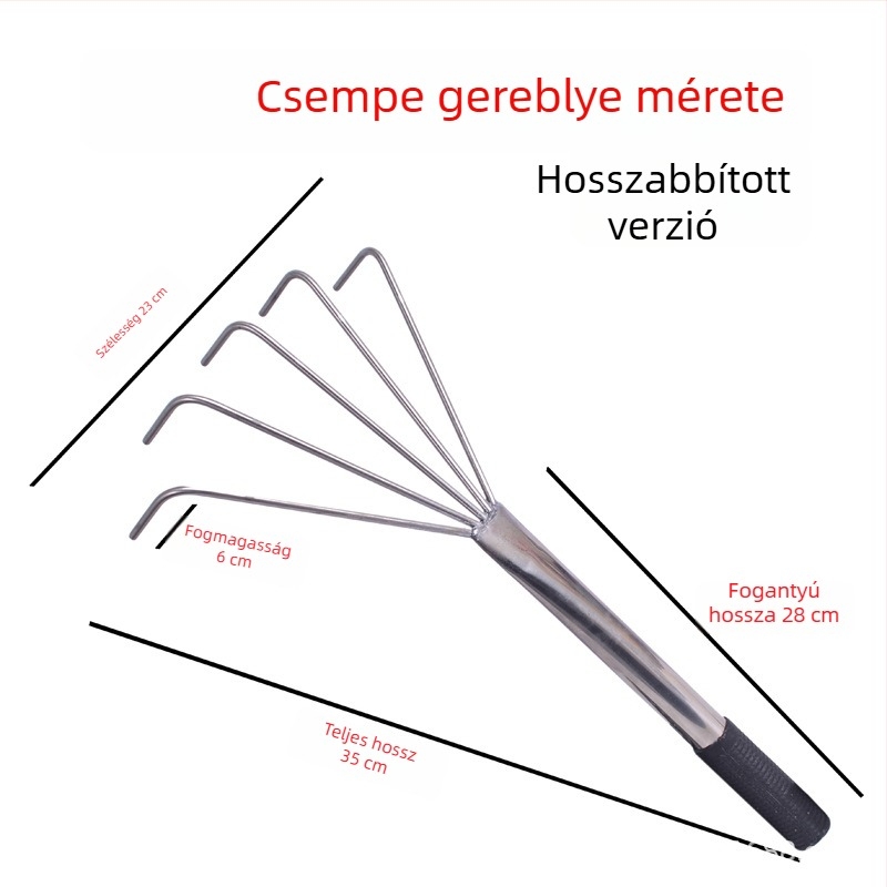 Rozsdamentes acél sík gereblye csempe lerakásához és padlóburkolatokhoz, kis méretű, erős