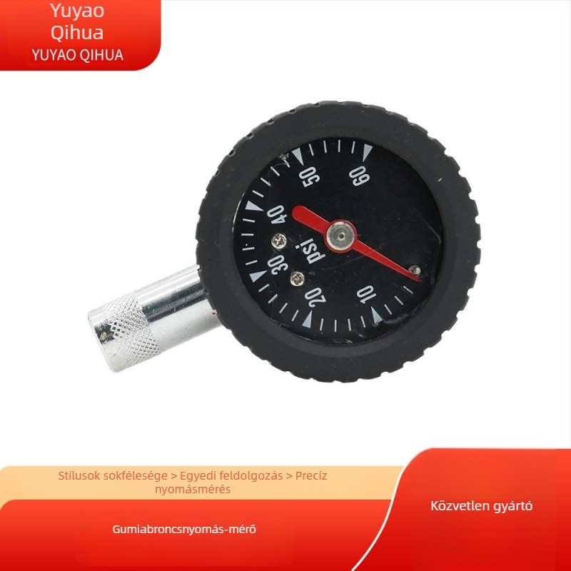 Mechanikus autógumi nyomásmérő, 0-60 psi tartomány, cinkötvözet, leeresztő funkcióval
