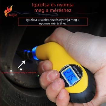 LCD kijelzős digitális gumiabroncsnyomás-mérő, autóhoz, magas precizitású