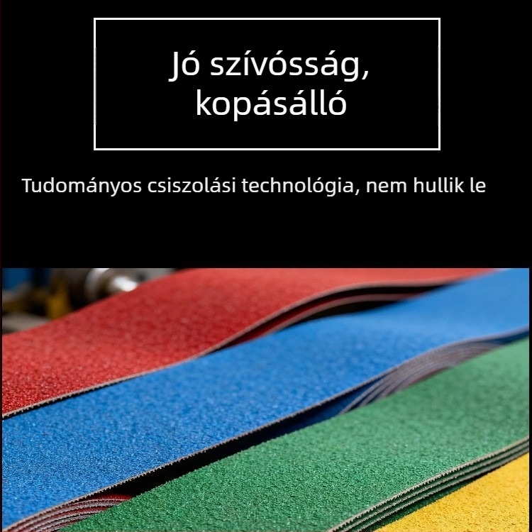 Purpurszínű agyagból készült fél-kerámiás csiszoló szalag, 2100×50 mm, fémek megmunkálásához és polírozásához; abrazívum nem esik le, szakítószilárd