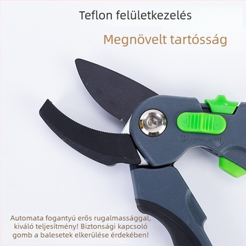 Nagy teherbírású ágvágó olló vastag ágakhoz, kertészeti metsző eszköz SK5 acél, gyümölcsfa metszés