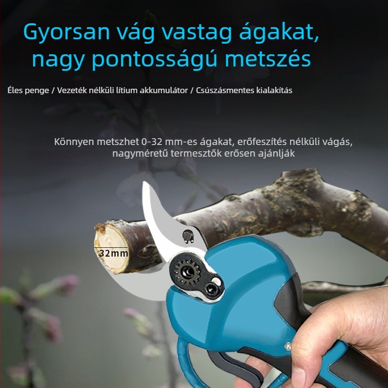 3.0 Li-ion akkumulátoros ágvágó olló – elektromos kerti olló