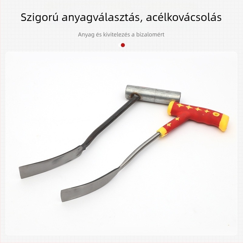 Fokhagyma-ásó és gyomirtó eszköz a kerthez — zöldségültetés, gyökér eltávolítás és vadon növő gyógynövények gyűjtése