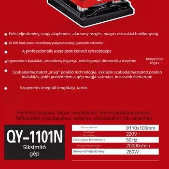 Quanyou 220V sík szalagcsiszoló bútorokhoz, falakhoz és gletteléshez – faipari polírozó eszköz