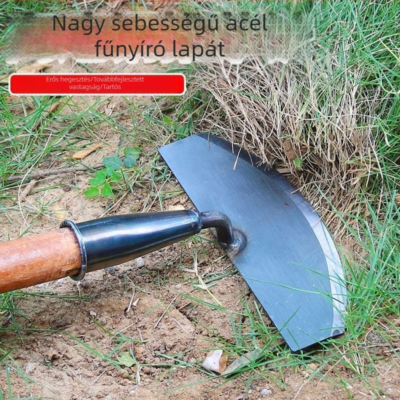 Otthoni használatra készült fű- és gyomirtó eszköz mangánacél kapa ferde fejjel