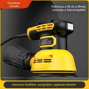 125 mm-es pormentes elektromos korongcsiszoló fa- és bútorhasználatra