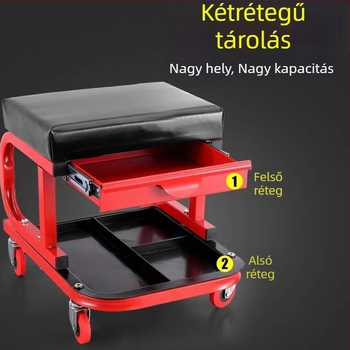 Személyre szabott autójavító szék mobil szerszámtárolóval