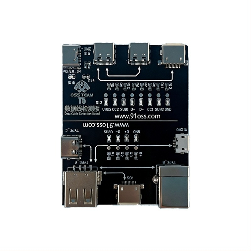 OSS T5 USB-kábel tester mobiltelefonokhoz Type-C gyorstöltéshez – rendellenesség-detektor