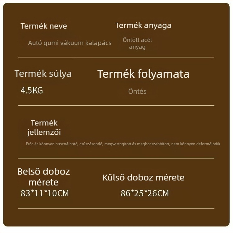 Gumiabroncs vákuumos kalapács - nehéz járművek gumidemontáló szerszáma