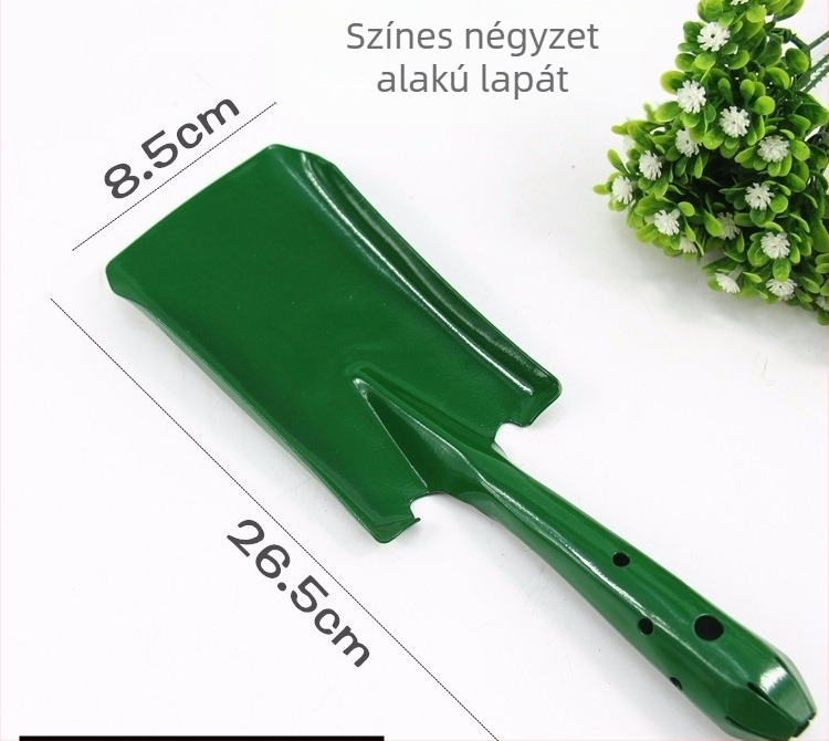 Kis kerti ásó virágültetéshez és beltéri kertészkedéshez — talajlazító szerszám.