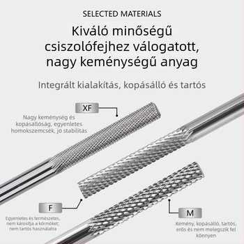Wolfram acélból készült körömcsiszolófej, lépcsőzetes csiszolófej a körmök előkészítésére és eltávolítására, polírozás és manikűr eszköz