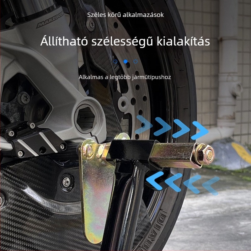 Motorkerék-liftkeret előre- és hátsó kerék parkolóállvánnyal és lánc karbantartó eszközökkel