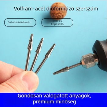 Fogorvosi gép gravírozáshoz – 2,35 mm-es shankkal, Peach Core Carving, egyenes rotációs fájl, volfrámtartalmú acél csiszolófej