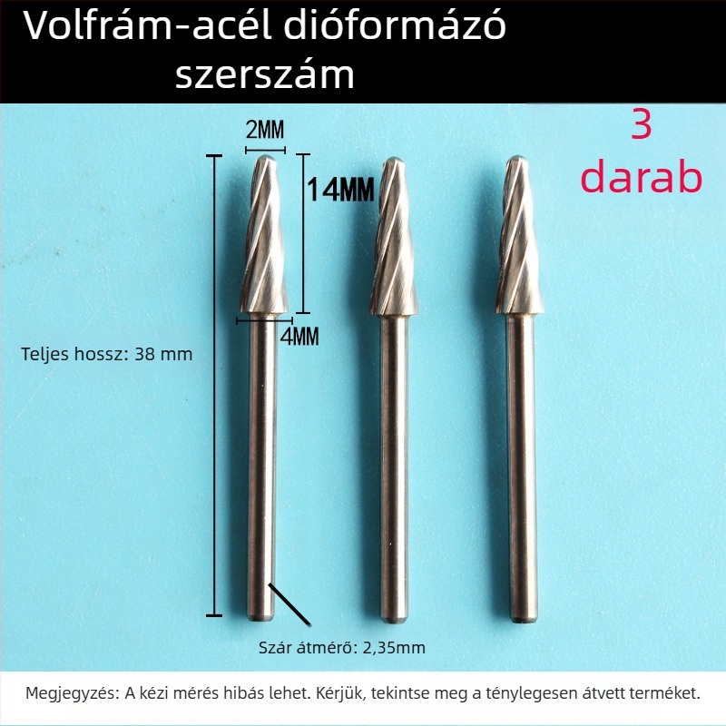 Fogorvosi gép gravírozáshoz – 2,35 mm-es shankkal, Peach Core Carving, egyenes rotációs fájl, volfrámtartalmú acél csiszolófej