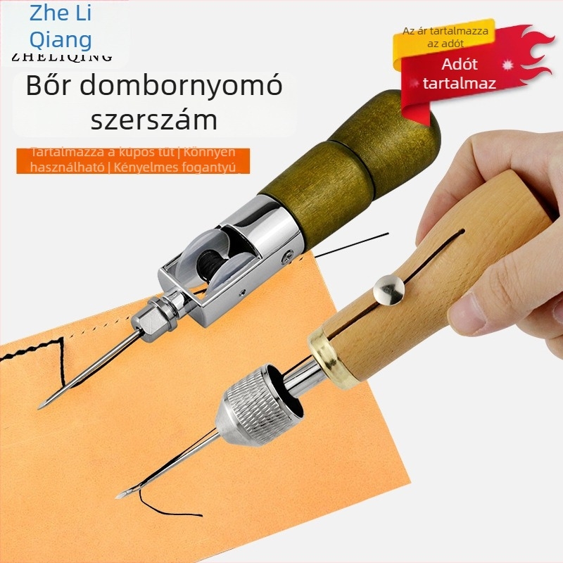 ÁFA-val együtt: DIY bőrműves eszközök – bőr gravírozó eszköz, bőrvarró tű, viaszos cérna, vászon tű
