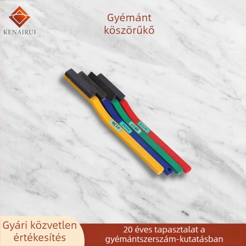 Gyémánt olajkő a fogkefemarkolat finomítására és polírozására; gyanta alapú, volfrámtacél és kerámiás forma