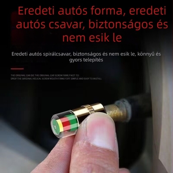Rézből készült gumiabroncsnyomás-figyelő sapka kettős kijelzővel