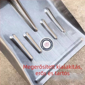 Mangánacélból készült extranagy trágyalapát, széles, megvastagodott fejű, mezőgazdasági tisztítási eszköz