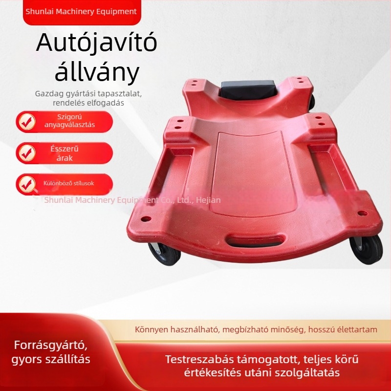 Műanyag autójavító fekvődeszka univerzális kerekekkel, mozgatható alvázjavító platform
