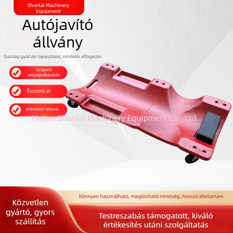 Műanyag autójavító fekvődeszka univerzális kerekekkel, mozgatható alvázjavító platform